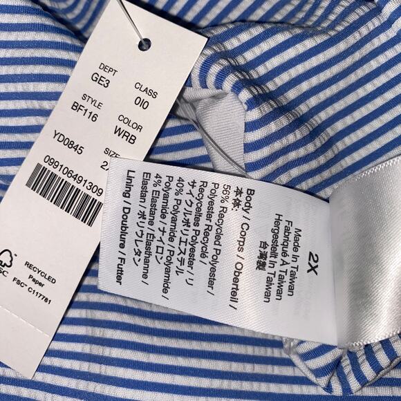 New J. Crew Seersucker Striped Hipster Bikini Swim Bathing Suit Bottom Size 2X - Picture 8 of 9